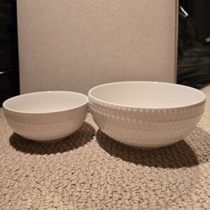 White Textured Dinnerware Bowls